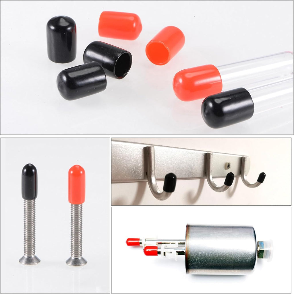 uxcell 20pcs Rubber End Caps 47mm ID Vinyl Round Tube Bolt Cap Cover Thread Protectors Red