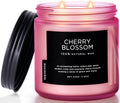 M&SENSE Cherry Blossom Scented Spring Candle, 70 Hours Long Lasting Soy Wax 11.6oz Stress Relief Aromatherapy Candles, Romantic Gifts for Women, Glass Jar for Bedroom Decor