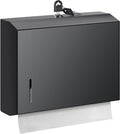 Wall Mounte Commercial Paper Towel Dispensers, 10.4" L x 3.3" D x 8.3" H, Stainless Steel C-Fold Multifold Hand Paper Tissue Holder with Lock