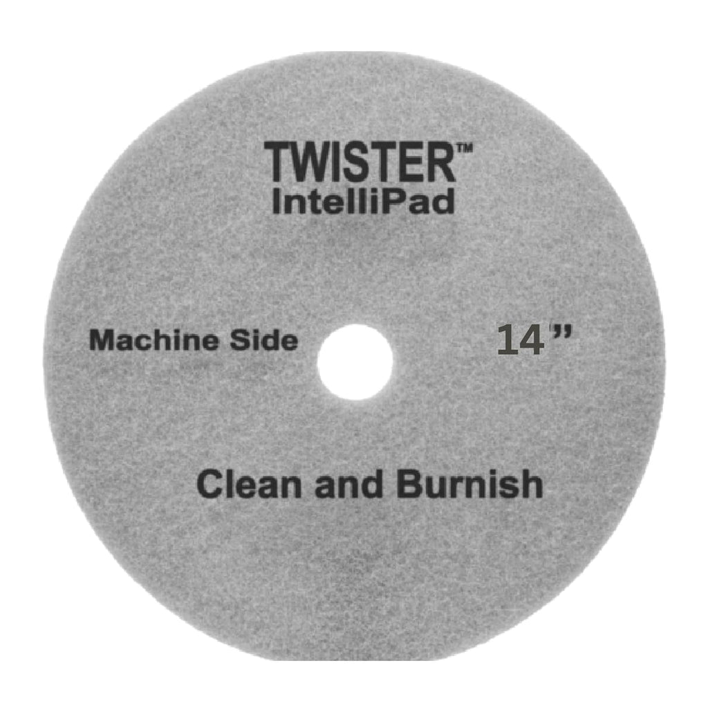 Diversey DD1229107 TASKI Twister Intellipad Diamond Coated Floor Machine Cleaning Pad, Made in USA, Burnish to High Super Gloss Finish, Grey/Brown, 14-inch (Pack of 2)