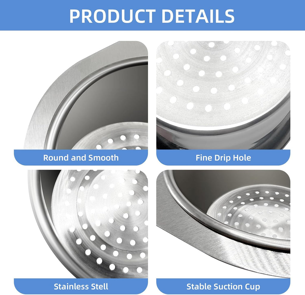 Stainless Steel Drainage Basket, Corner Sink Filter Basket,4.5-inch Sink Drainage Filter and Faucet Hanging Stainless Steel Drainage Basket, Kitchen Sink Drainage Filter, Sink Drainage Filter（2Pcs）