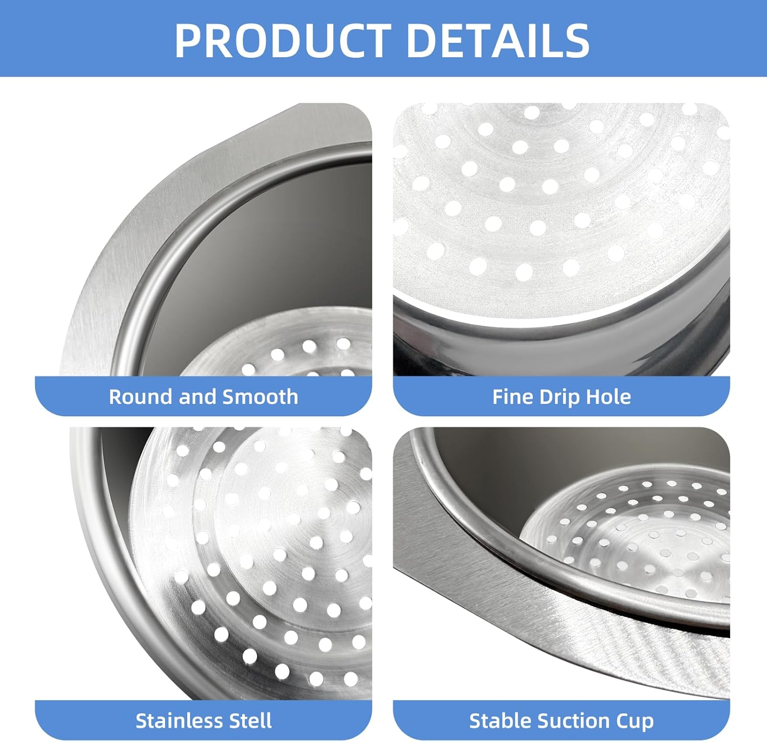 Stainless Steel Drainage Basket, Corner Sink Filter Basket,4.5-inch Sink Drainage Filter and Faucet Hanging Stainless Steel Drainage Basket, Kitchen Sink Drainage Filter, Sink Drainage Filter（2Pcs）