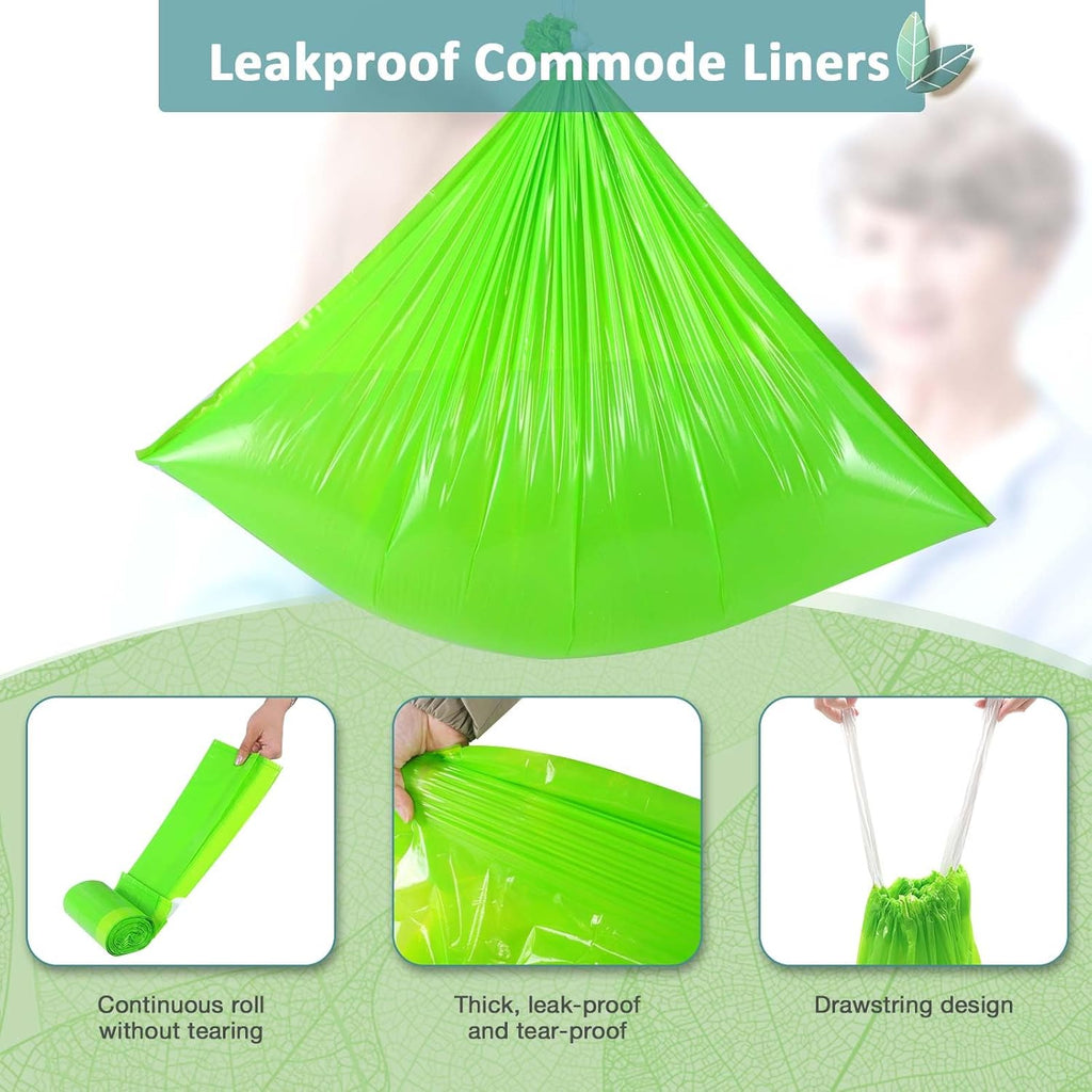 Commode Liners for Bedside Commode Vanilla Scented 150pcs Disposable Bags Universal Fit Most Standard Toilet Chair Bucke