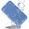 ZLR Silicone Dish Drying Mat for Kitchen Counter, Eco-Friendly Fast Dry Dish Mat, Easy Clean Multi Usage Drying Matt, Heat Resistant Trivet, 6" x 12" Extra Small, Lichen Blue