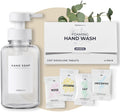 MaisoNovo 14 oz Clear Glass Foaming Soap Dispenser with White Pump + Mixed 4 Pack Foaming Hand Soap Refill Tablets