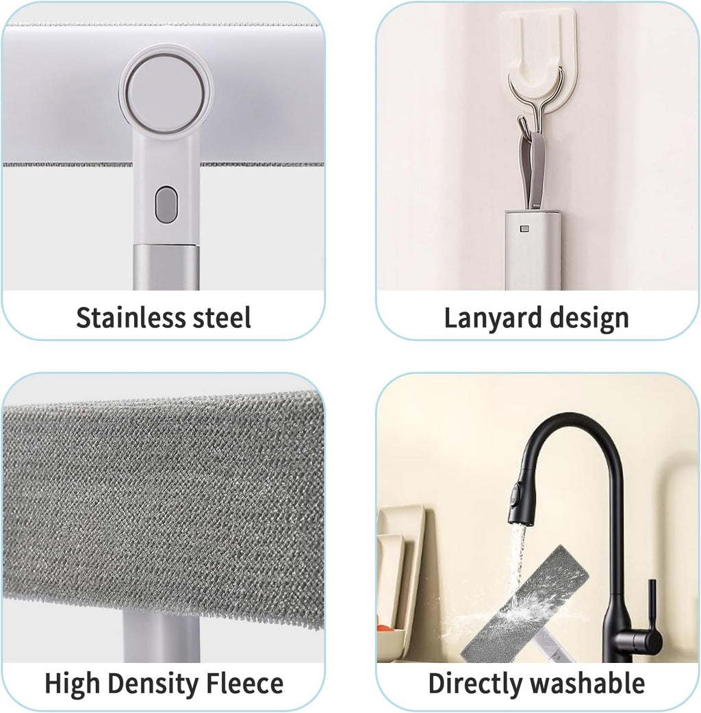 Window Screen Cleaner 2 in 1，mesh Screen Cleaner Brush Washing Equipment，Cleaning Tools for Porch Screens and Pet Hair Cleaner ，Wet and Dry Dual-Use Window Sill Cleaner Tool