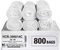Aluf Plastics High Density Trash Bags, 60 Gallon, 800 Count, 14 Micron (eq), 38" x 60", Clear, for Bathroom, Office, Industrial, Commercial, Janitorial, Municipal, Recycling
