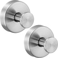 Reusable Heavy Duty Suction Cup Hooks for Kitchen/Bathroom/Shower - Wet-Proof Hooks for Towels, Robes, Loofah&Wreaths/No Drill Mounting on Glass, Tile, Metal (2, Brushed Nickel)