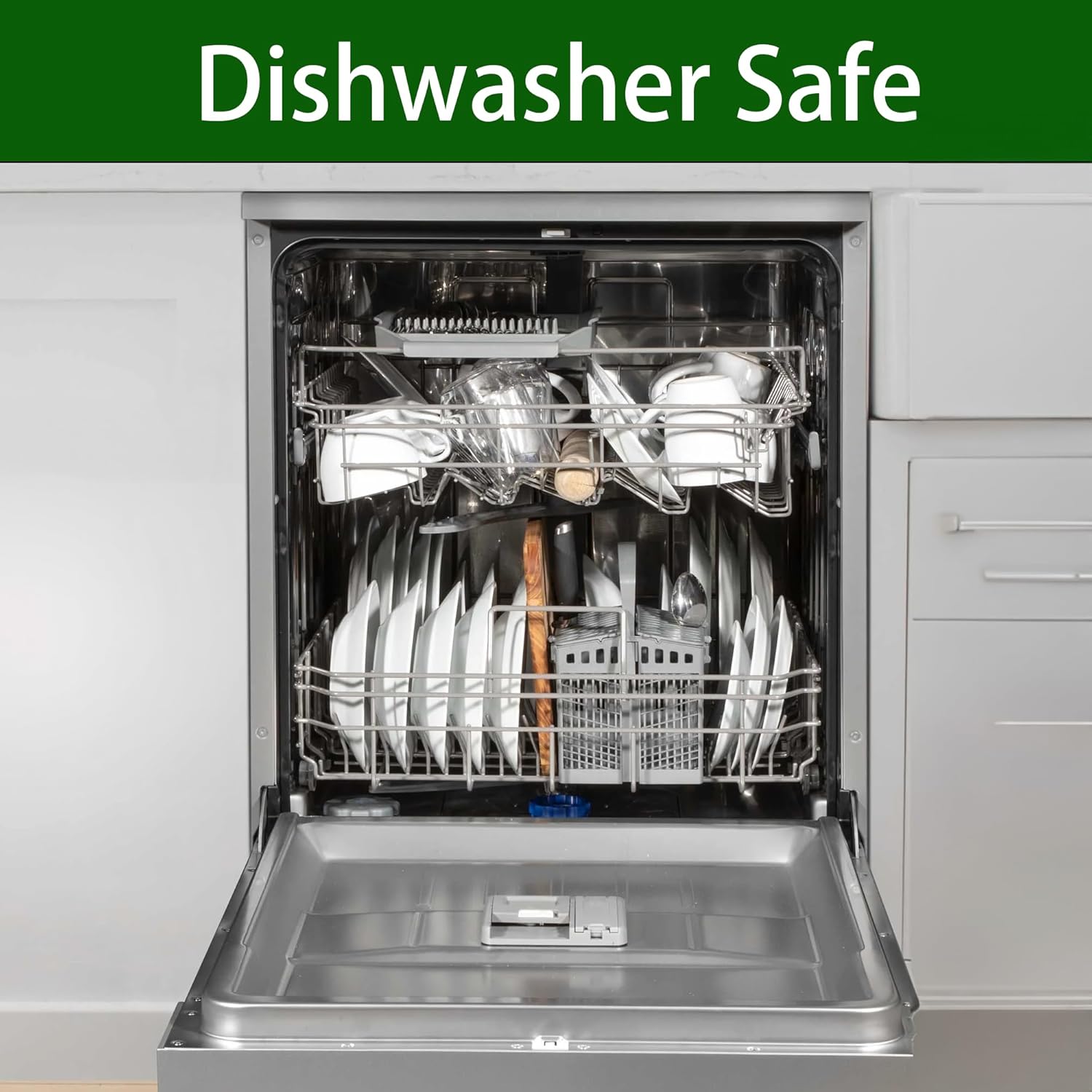 Silverware Organizer Utenisl Organizer Holder Kitchen Drawer Organizer Plastic Silverware Tray for Drawer Flatware Organizer 5 Compartment White