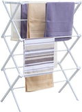3 Tiers Foldable Clothes Drying Rack, Vertical Laundry Rack Portable and Collapsible for Storage Indoor Outdoor, White