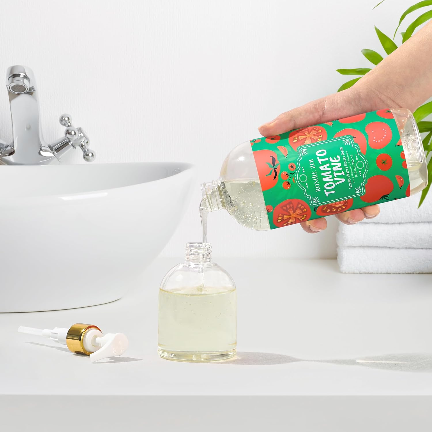 ROMIIE ZOI Liquid Hand Soap Refill, Tomato Vine, Gentle & Moisturizing Formula, 750 ML/ 26 FL OZ