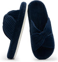 Chantomoo Slippers for Women Memory Foam House Bedroom Corduroy Bow Crossbands Slide Slipper Shoes Comfy Trendy Gift Slippers