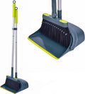 Broom and Dustpan Set for Home with 54" Long Handle, Upright and Lightweight Dust pan and Brush Combo for Kitchen Room Office Lobby Floor Cleaning, Dark Green