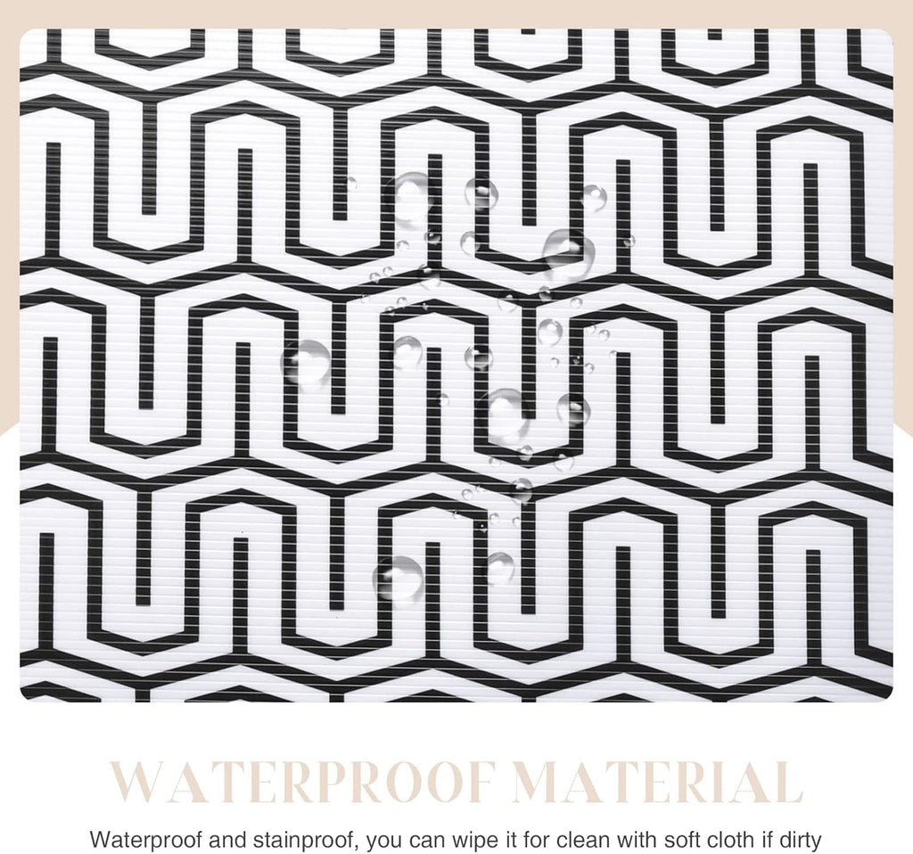 Glotoch Shelf Liner 17.5" x30 ft- Non Adhesive Refrigerator, Kitchen, Drawer Liners, Waterproof and Durable Fridge Table Place Mats for Cupboard, Cabinet, Drawer Liner，White Labyrinth