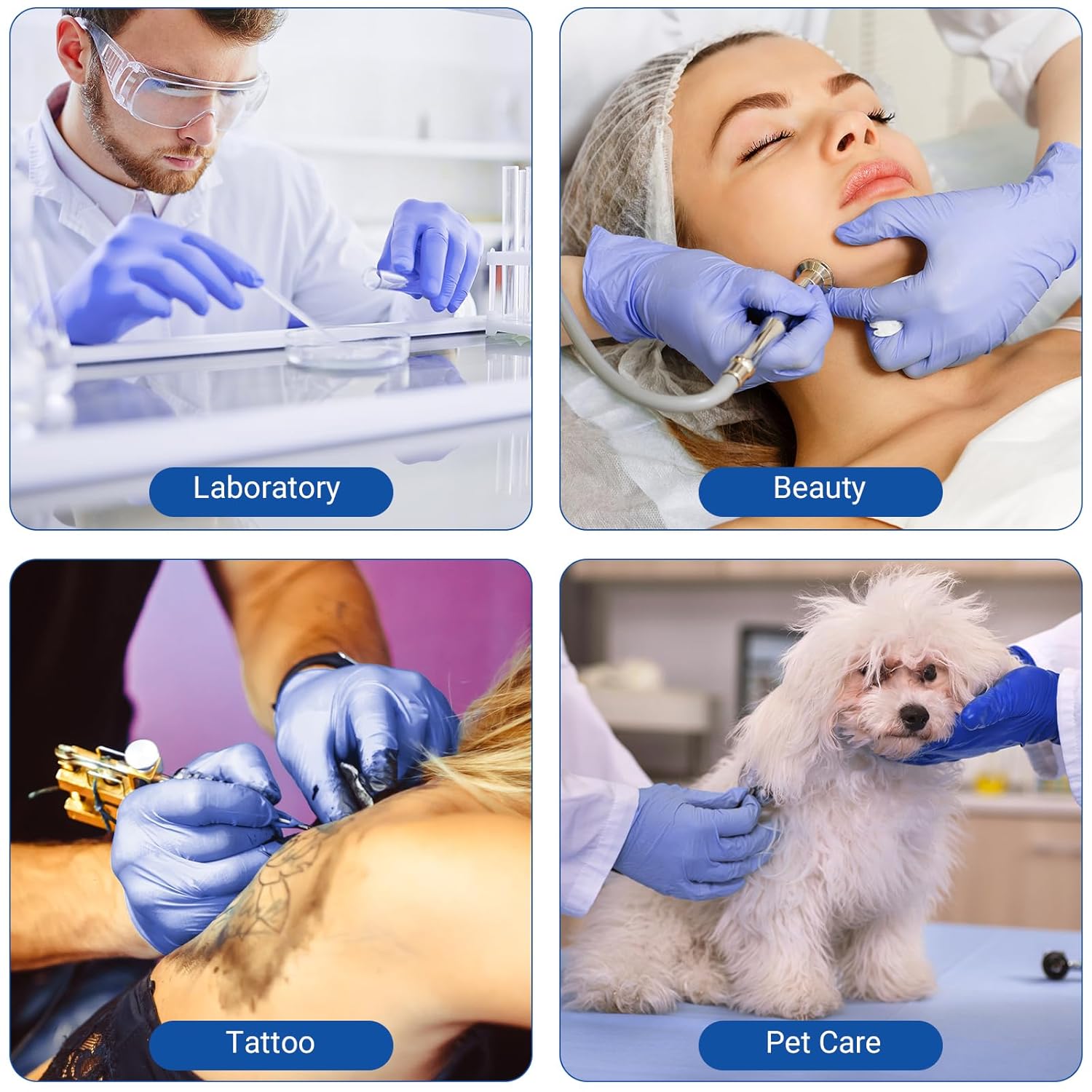 JMU Nitrile Gloves Large Case of 1200, Gloves Disposable Latex Free Bulk, 3.5 Mil, Violet Blue
