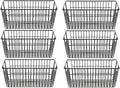 SANNO Wire Storage Baskets Freezer Baskets Farmhouse Organizer Storage Bins Large Organizer Bins for Storage, Office, Bathroom, Pantry Organization Storage Bins Rack with Handles 6 Pack