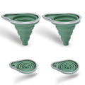 New Upgraded Small Silicone Collapsible Funnel Set with Stainless Steel Rim, 2 Pack Kitchen Gadgets Accessories for Filling Bottles,Dry & Liquid Ingredients
