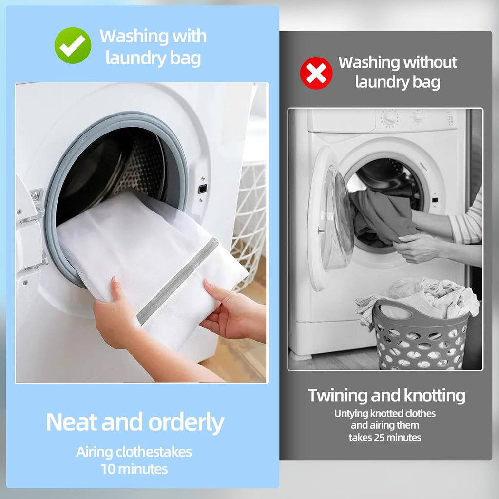 Mesh Laundry Bags, Mesh Wash Bags, Durable Mesh Structure with Strong Zipper, Suitable for Underwear, Delicate Clothes, Pants, Shoes, Socks Washing (Honey mesh, Large 20 * 24in*3pcs)