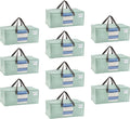VENO 10 Pack Moving Bags for College, Heavy-Duty Storage Totes, Moving Boxes and Wardrobe Packing Supplies Alternative - Extra Large Durable Laundry Bags for Clothes (Shiny Light Green, 10 Pack)