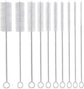 Long Straw Brush, Nylon Pipe Tube Cleaner 8-ihch 10 Different Diameters Set of 10
