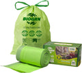 2.6-3 Gallon Compostable Trash Bags Drawstring 50 Bags Extra Thick 1 Mil 11.36 Liter Small Biodegradable Trash Bags for Kitchen Countertop Bin ASTM D6400, US BPI and OK Compost Home Certified