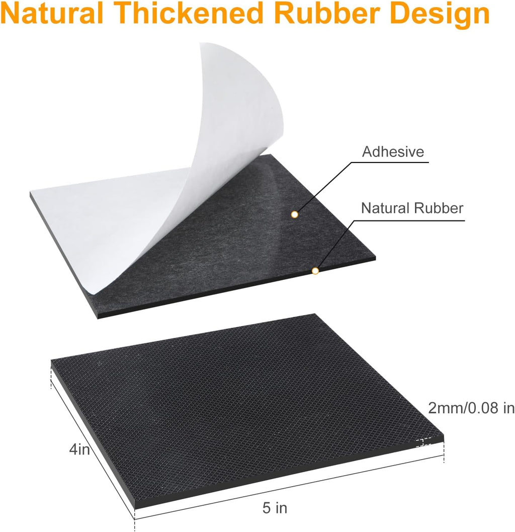 CHUNZEXI Non Slip Furniture Pads 6 PCS 5" x 4", Self Stick Rubber Grippers for Furniture Legs, Anti Skid & Floor Protection, Prevent Scratches & Sliding