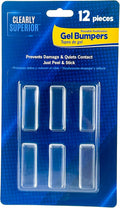 12-Pack Clearly Superior Gel Bumpers. Small Rectangle 1.5" x .5" Protects Surfaces & Quiets Contact. Use on Furniture, Doors, Cabinets, Walls & Appliances. Self Adhesive, Just Press to Apply