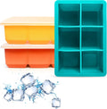 Silicone Ice Cube Trays 3 Pack - Large Size Silicone Ice Cube Molds with Leak Proof Removable Lid Square Ice Cube Tray And BPA Free for Cocktail,Whiskey, Stackable Flexible Ice