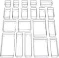 SMARTAKE 20-Piece Drawer Organizer with Non-Slip Silicone Pads, 7-Size Desk Drawer Organizer Trays Storage Tray for Makeup, Jewelries, Utensils in Bedroom Dresser, Office and Kitchen (Clear)