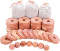 Homode Cedar Chips and Bags, Fresh Cedar Wood Rings and Sachets for Clothes and Shoes Storage, Ideal for Closets and Drawers, 40 Pack