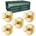 2025 Upgraded Stainless Steel Heavy Duty Suction Cup Hooks for Shower Bathroom Accessories Removable Hook for Glass Window Door Wall Hooks for Hanging Towels Robes Wreaths (Pack of 5, Gold)