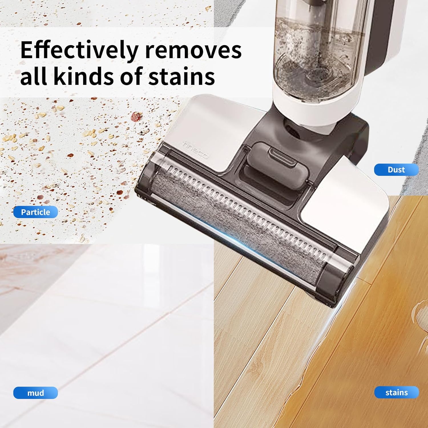 Roller Brush and Filter Replacement Compatible with Tineco iFloor 3/ Floor One S3 Cordless Vacuum Cleaner, Replacement Parts Include 3 Brush Rollers, 3 Filters