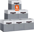 Criusia Large Storage Cubes -6 Set Closet Organizers Bins for Clothes -13 inch Fabric Storage Baskets for Shelves, Cube Organizer/ Toy Storage Organizer/ Dorm Room Essentials/ House warming Gift