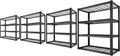 REIBII 40" W Garage Shelving 2240 LBS Storage Shelves Adjustable Heavy Duty Shelving 4 Tier Metal Shelves for Storage 59.5"H Metal Shelf for Pantry Basement Warehouse 40"W × 19.5"D × 59.5"H, 4 Pack