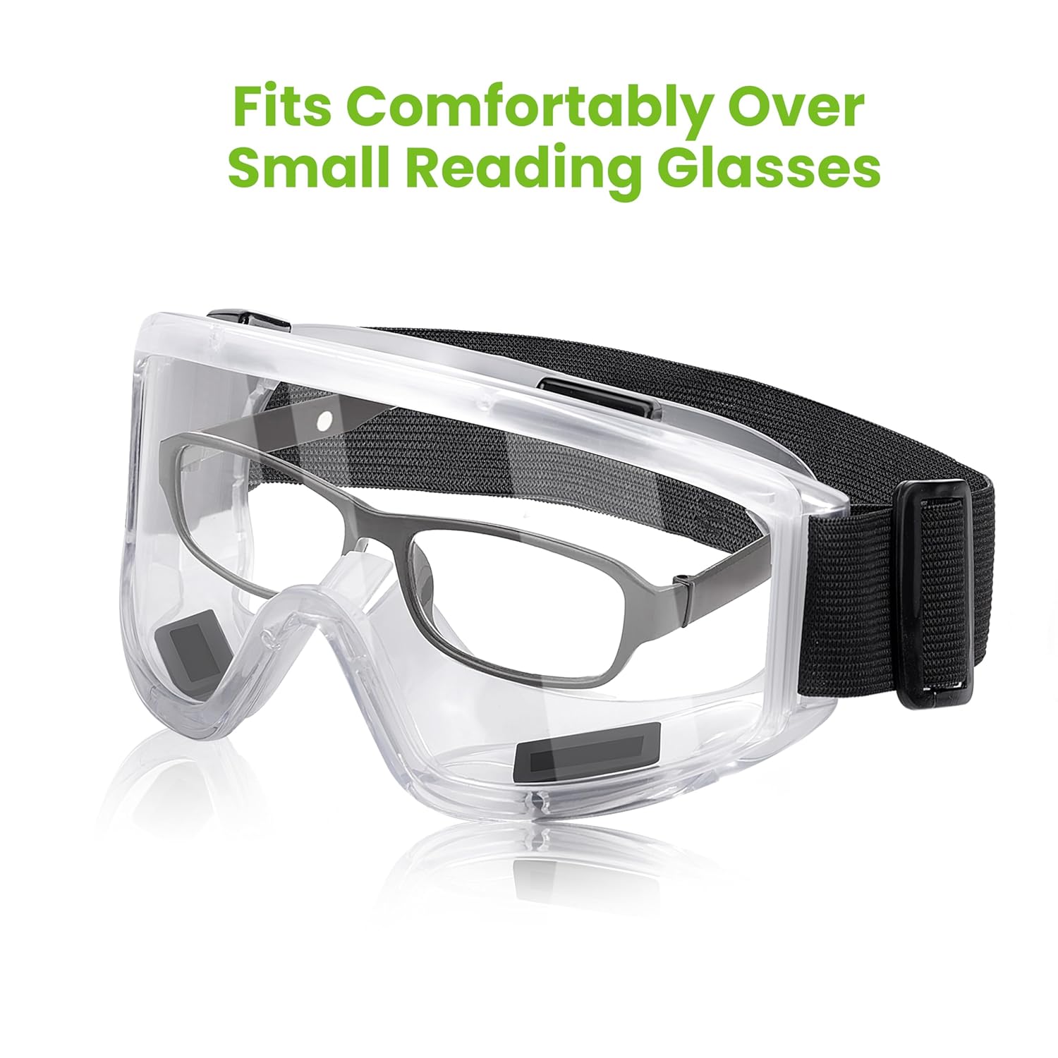 AirGearPro Vision-1000 Anti-Fog Safety Goggles | Impact Resistant Protective Goggles | ANSI Z87.1 Work Goggles for Painting, Sanding, Dust, Woodworking, Construction, Chemistry, Laboratory (2 Pack)