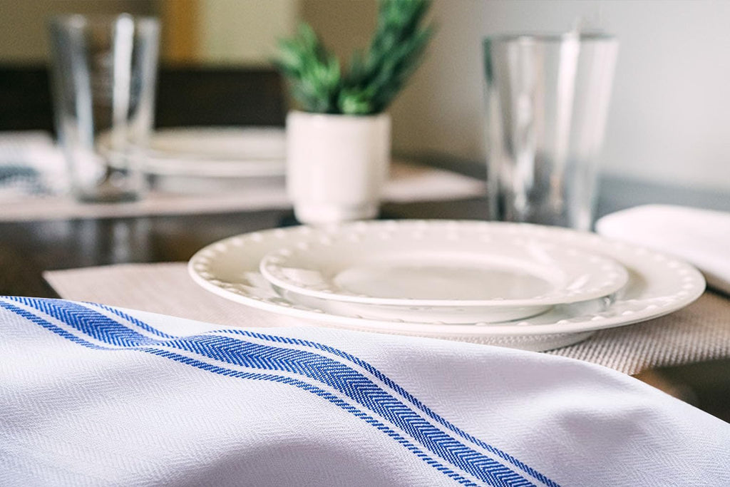 Dish Towels Set (Value Pack of 15) Size 15x25 Inch, 100% Cotton Soft & Absorbent Linen Kitchen Towel, Tea Towels, Reusable Cleaning Cloths for Household Cleaning (Blue)