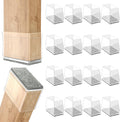 Rectangle Chair Leg Protectors for Hardwood Floors,16 PCS Silicone Covers to Protect Wood Tile Floors Felt Pads Furniture Leg Caps Reduce Noise. Easy to Move.(Clear,0.75 x 1.5 Inch,Rectangle)