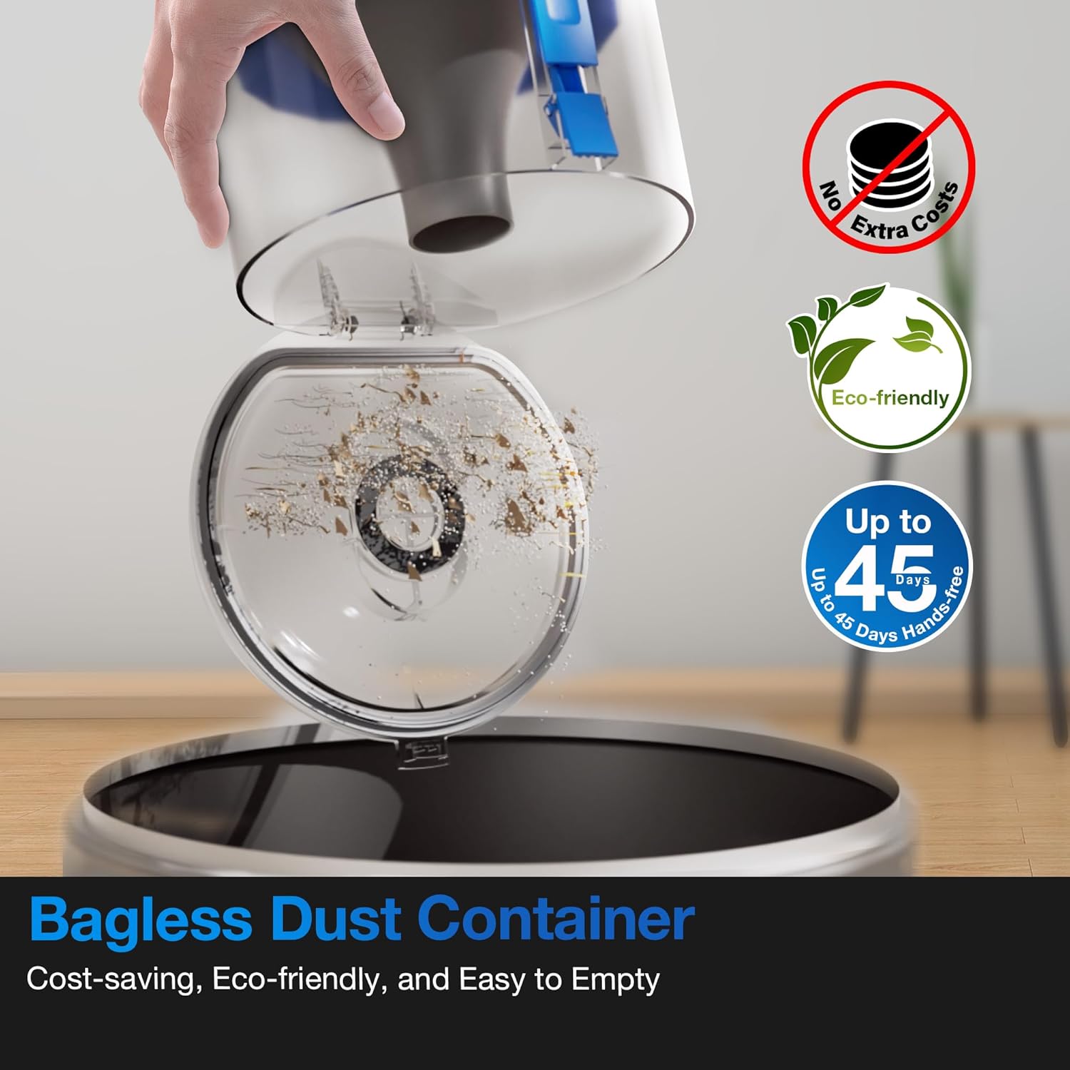 ECOVACS DEEBOT N20e Plus Robot Vacuum and Mop,with Bagless Self Emptying Station,10000Pa Powerful Suction,Anti-Tangle Technology,45-Day Capacity,300 Minutes Runtime,Perfect for Pet Hair