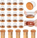 20 Pcs Chair Leg Floor Protectors for Hardwood Floors, Clear Rubber Furniture Sliders with Felt, Silicone Furniture Leg Caps Covers, Fit Round Diameter (0.6" to 0.8")