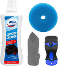 Glass Cooktop Cleaner Kit & Polish - 10 oz Stove Top Cleaner with Scrubbing Pad, Scraper & Microfiber Cloth - Removes Burnt-On Food, Tough Stains, No Scratches, Streak-Free Shine
