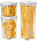 VAKUEN Premium Airtight Food Storage Containers, Square-S 3PC-SET, Smart One-Click Seal Lid, No Hinges, 100% Leak Proof, BPA-FREE, Dishwasher, Freezer & Microwave Safe