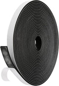 Weather Stripping Door Seal Strip (3/5 Inch X 1/8 Inch X 26Feet), Strong Adhesive, Lightproof, Soundproof, Weatherproof Foam Tape Insulation for Sliding Door, Front Door Frame, Windows- Black