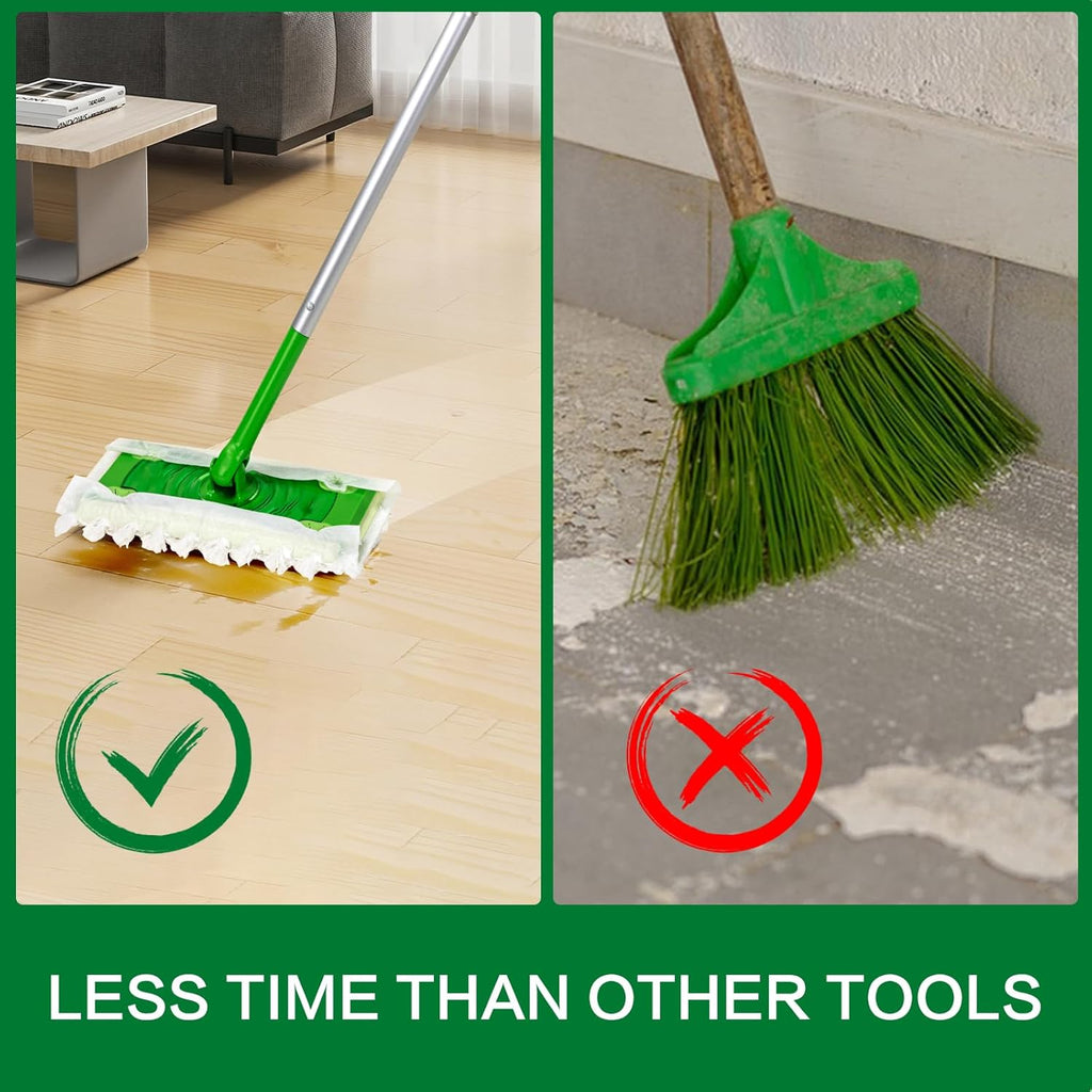Heavy Duty Dry Sweeping Cloths Compatible with Sweeper Mop, Microfiber Duster Mop Pads Refills for Cleaning Hardwood Floor Dust and Pet Hair, Disposable (30)
