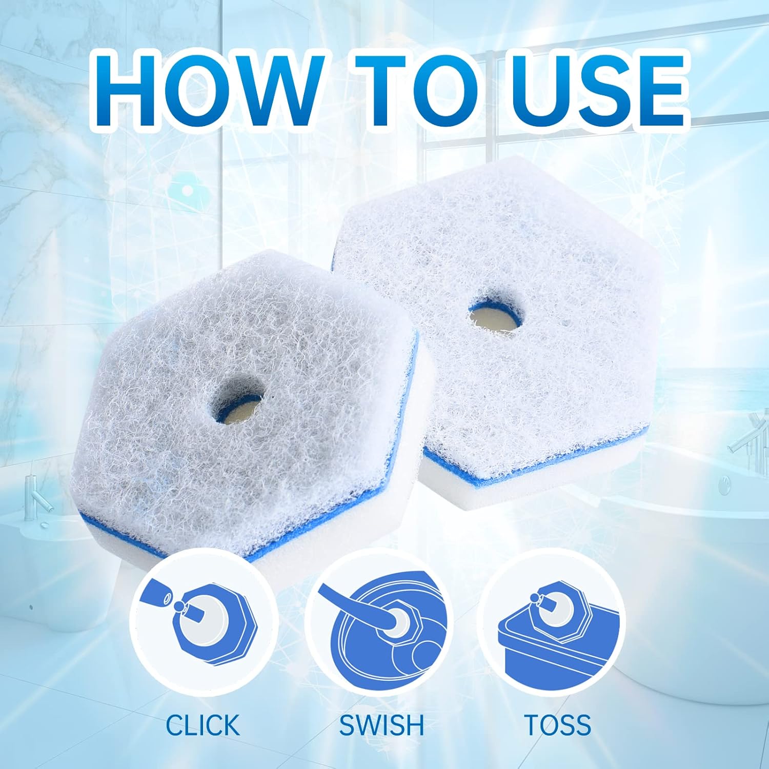 Aimery 100 Counts Blue Disposable Toilet Bowl Cleaning Refills Make Toilet And Bathroom Be Fresh(100, Blue)
