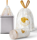 VOK 13 Gallon Trash Bags with Lemon Print & Drawstring, Tear-Resistant Tall Kitchen Garbage Bags, Heavy-Duty Kitchen Trash Bags for Home, 50 Counts