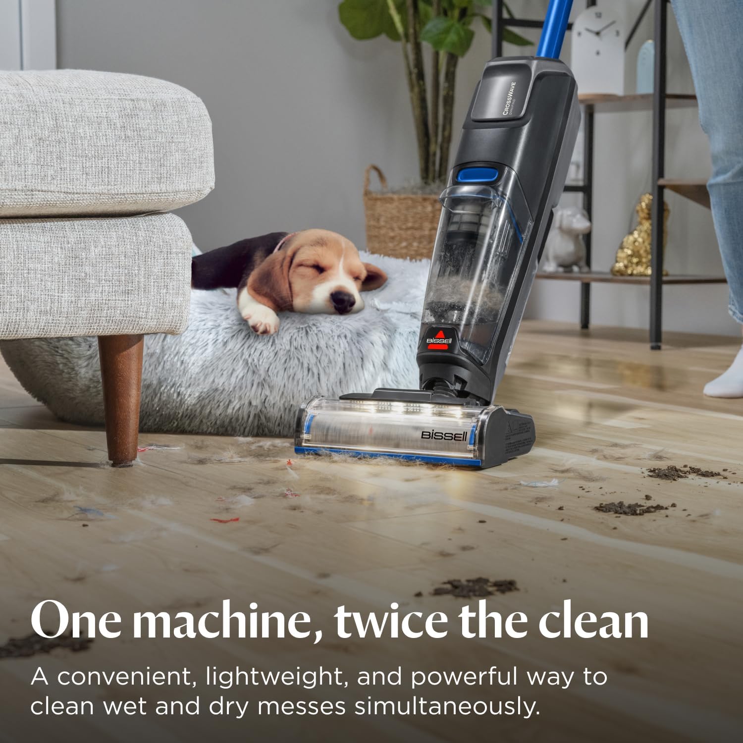 BISSELL CrossWave OmniFind Cordless Wet Dry Vacuum with FurFinder Headlights, Multi-Surface Hard Floor Cleaner, 3967F