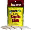 GREEN PIG Septic Tank Treatment Packets, Septic Safe Clog Remover, Prevents Expensive Septic Tank and Drain Field Failures, 4 Pods, 1-Year Supply