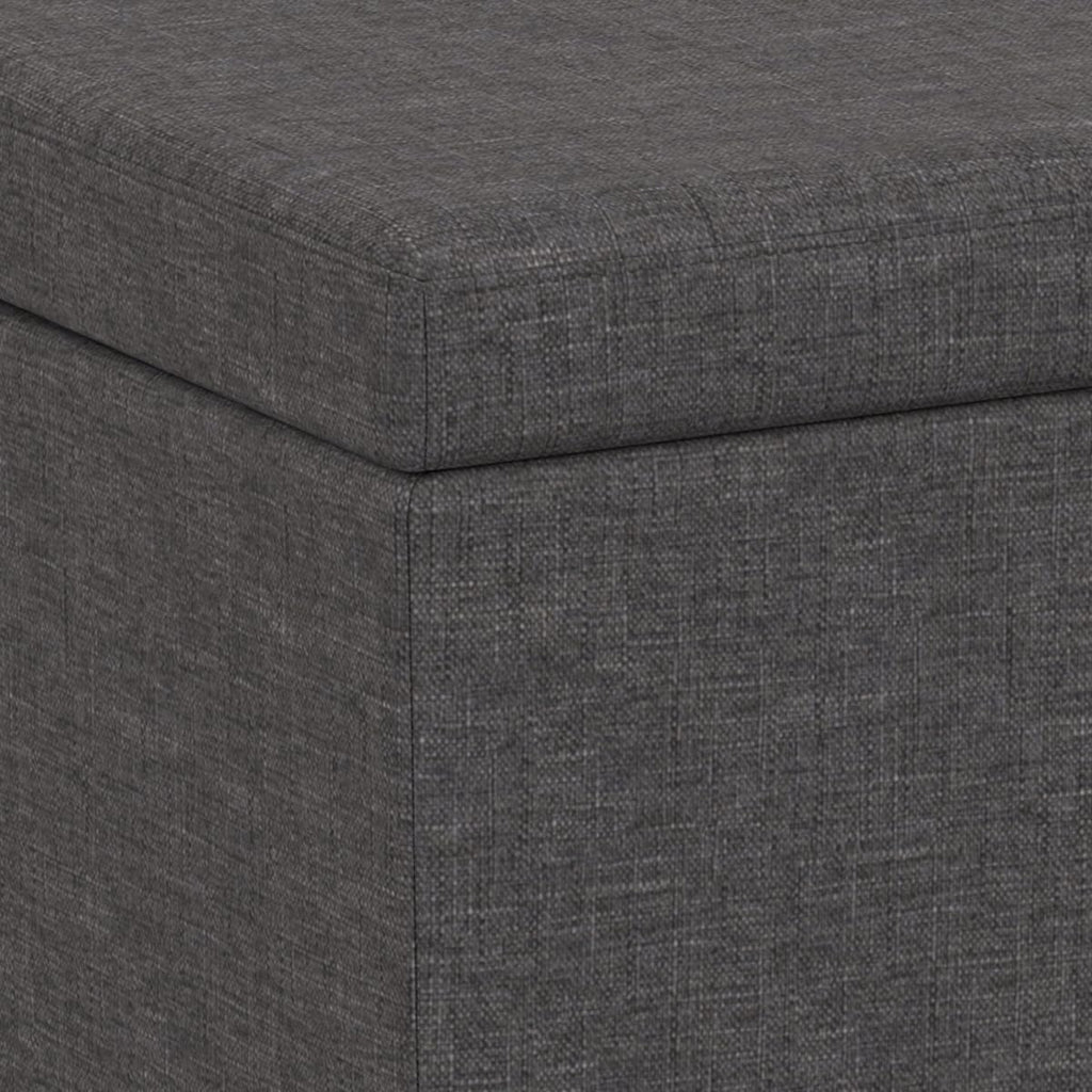 SIMPLIHOME Avalon 54 inch Wide Contemporary Rectangle Extra Large Storage Ottoman Bench in Slate Grey Polyester linen fabric, Assembled, For the Living Room, Entryway and Family Room