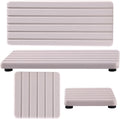 Set of 4 Water Absorbent Diatomite Coasters, Diatomaceous Earth Kitchen Soap Dish, Bathroom Trays, Water Absorbing Stone Used for Hand Soaps & Plants & Toiletries in The Modern Home