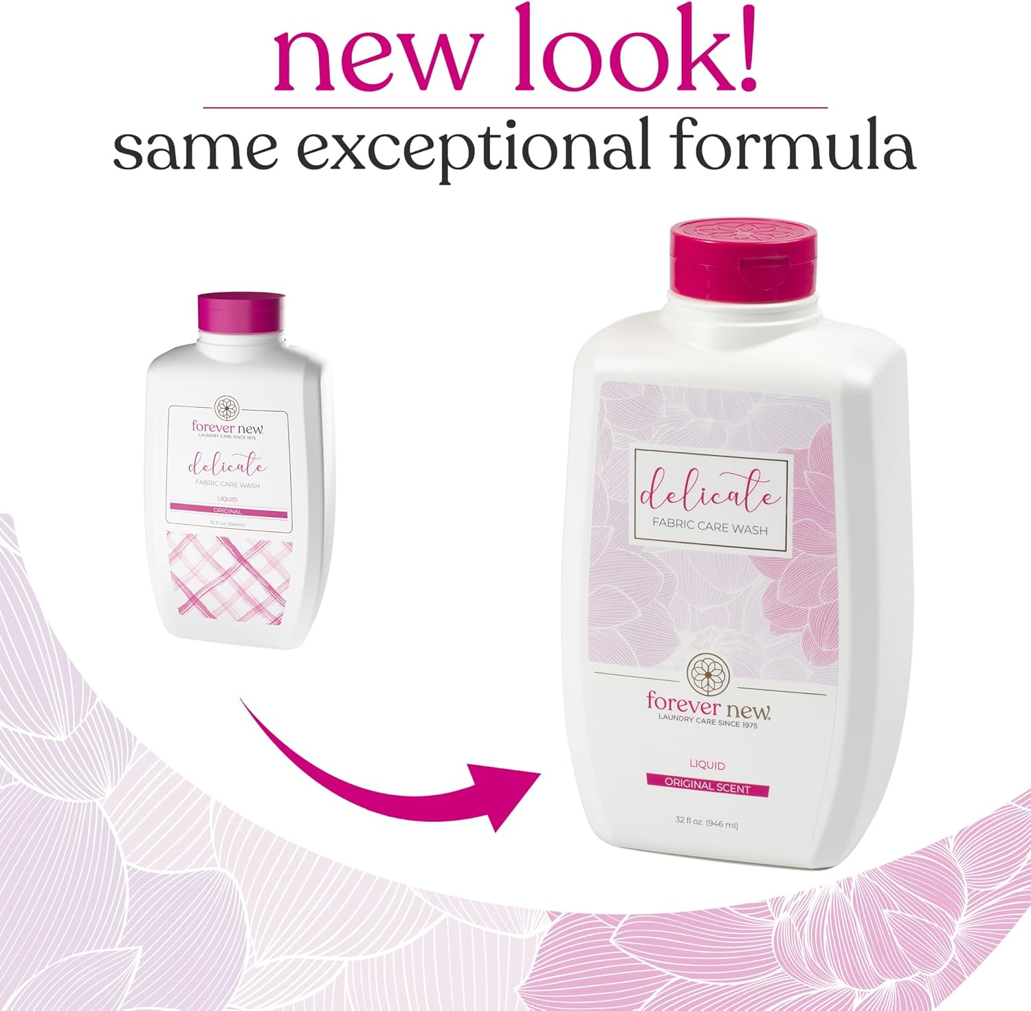 Forever New 32oz Liquid Original Scent Fabric Care Wash 2 Pack (64oz Total) Natural Laundry Detergent
